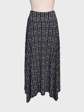 Robert Louis Chevron Print Handkerchief Maxi Skirt